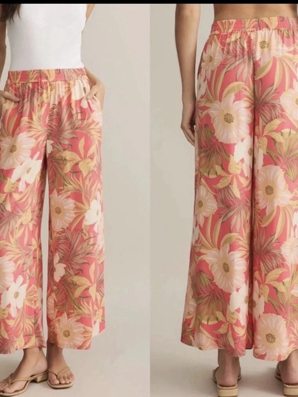 NWT Z Supply Dante Barra Tropic Pant Small Wide Leg Tropical Vacation Elastic